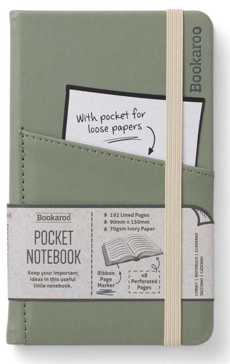 If, Bookaroo Journal Pocket, notatnik A6, zielony, 1 szt.