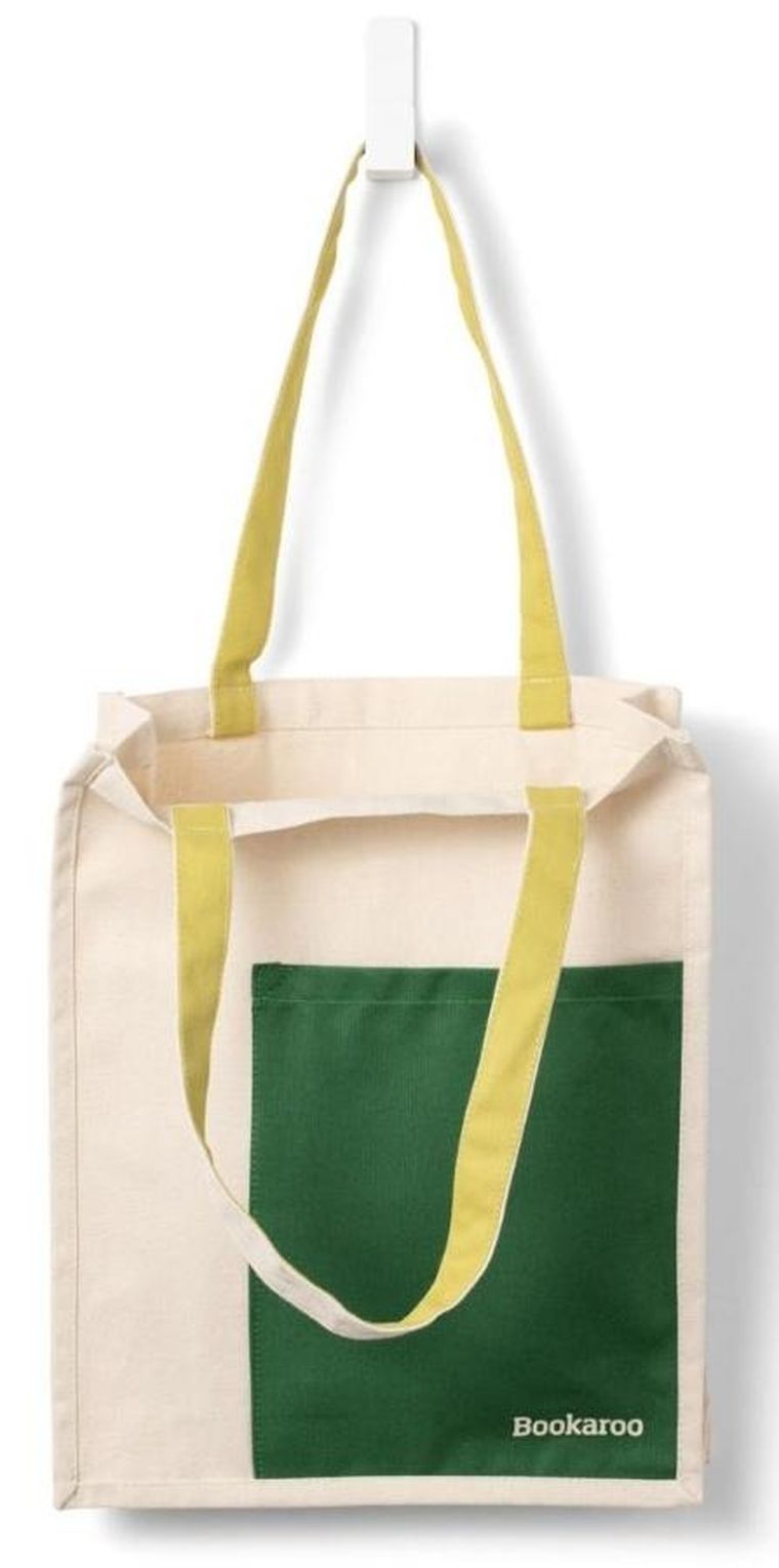 If, Bookaroo, torba bawełniana, Forest Green&Chartreuse