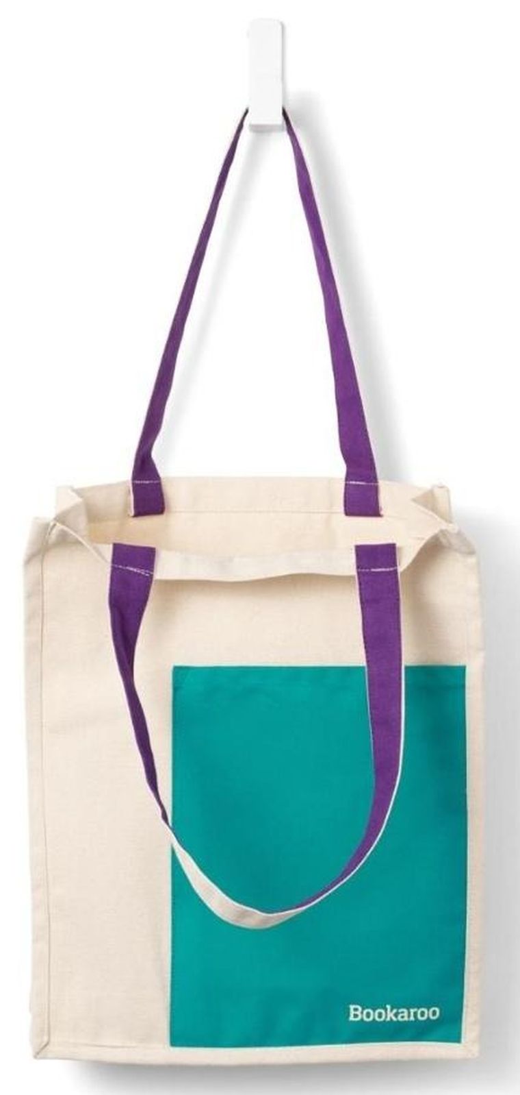If, Bookaroo, torba bawełniana, Turquoise&Purple