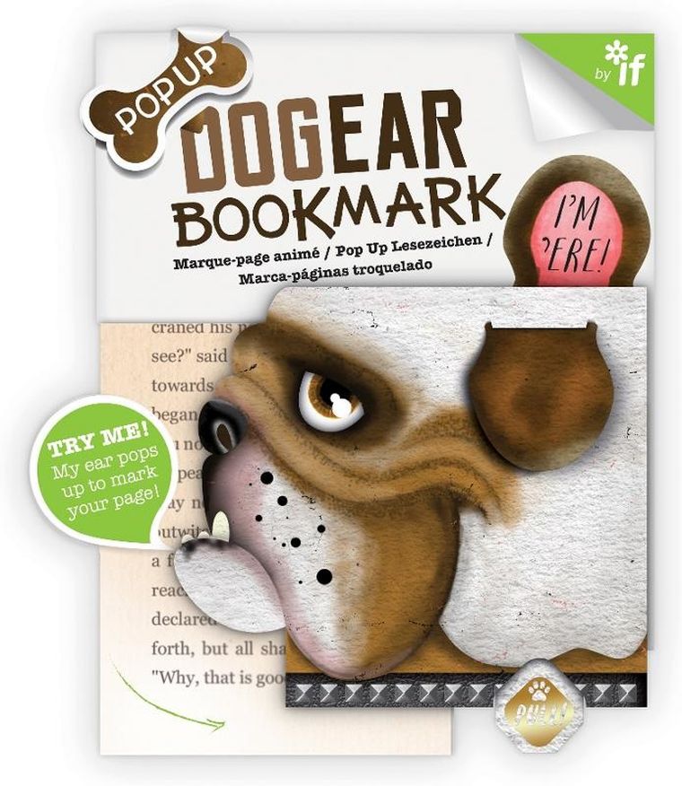 If, Dog Ear Bookmark, Stanley, buldog, zakładka do książki
