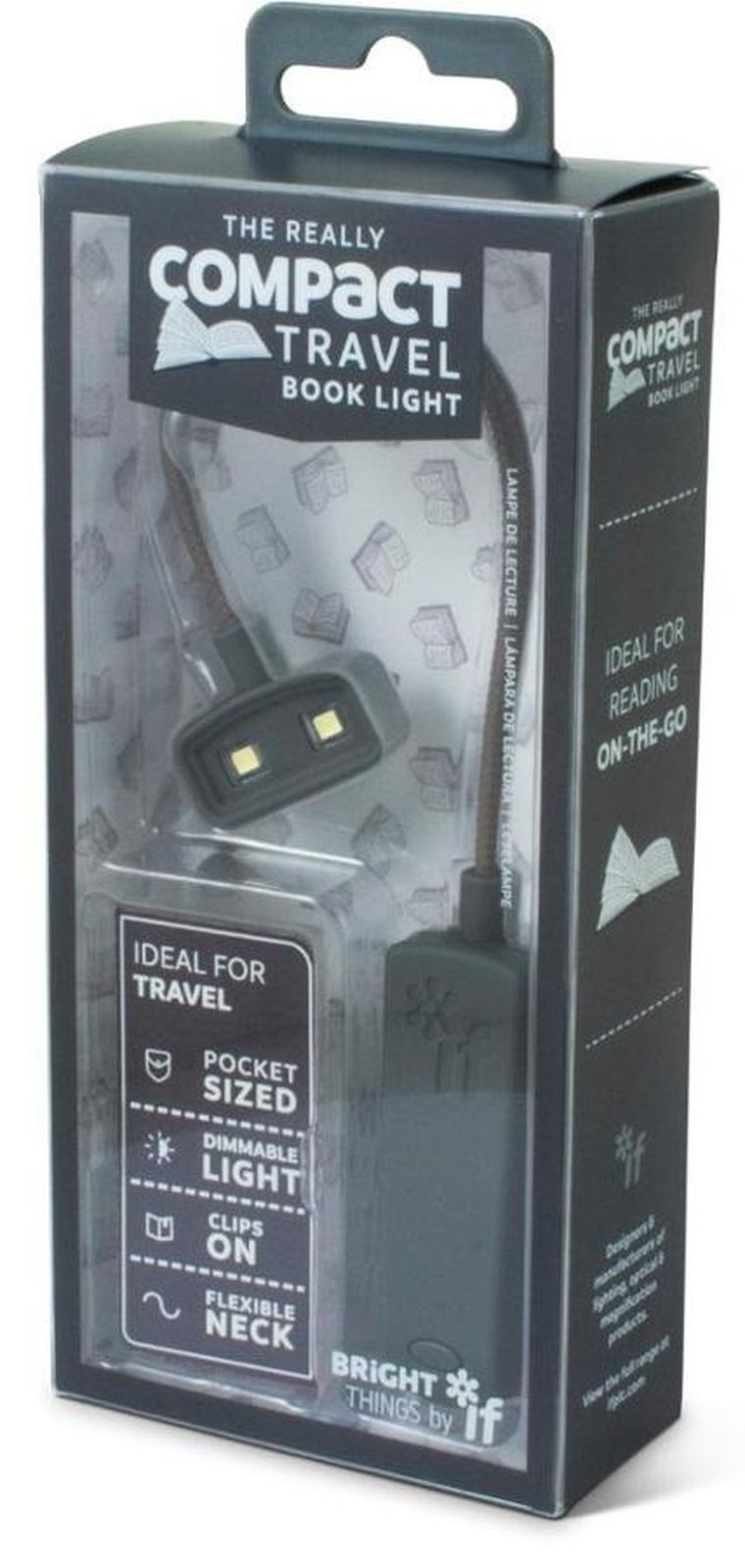 If, lampka do książki, szara