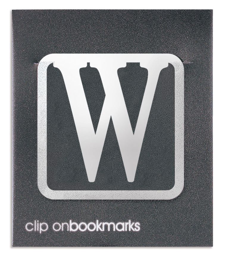 If, metalowa zakładka do książki, litera W