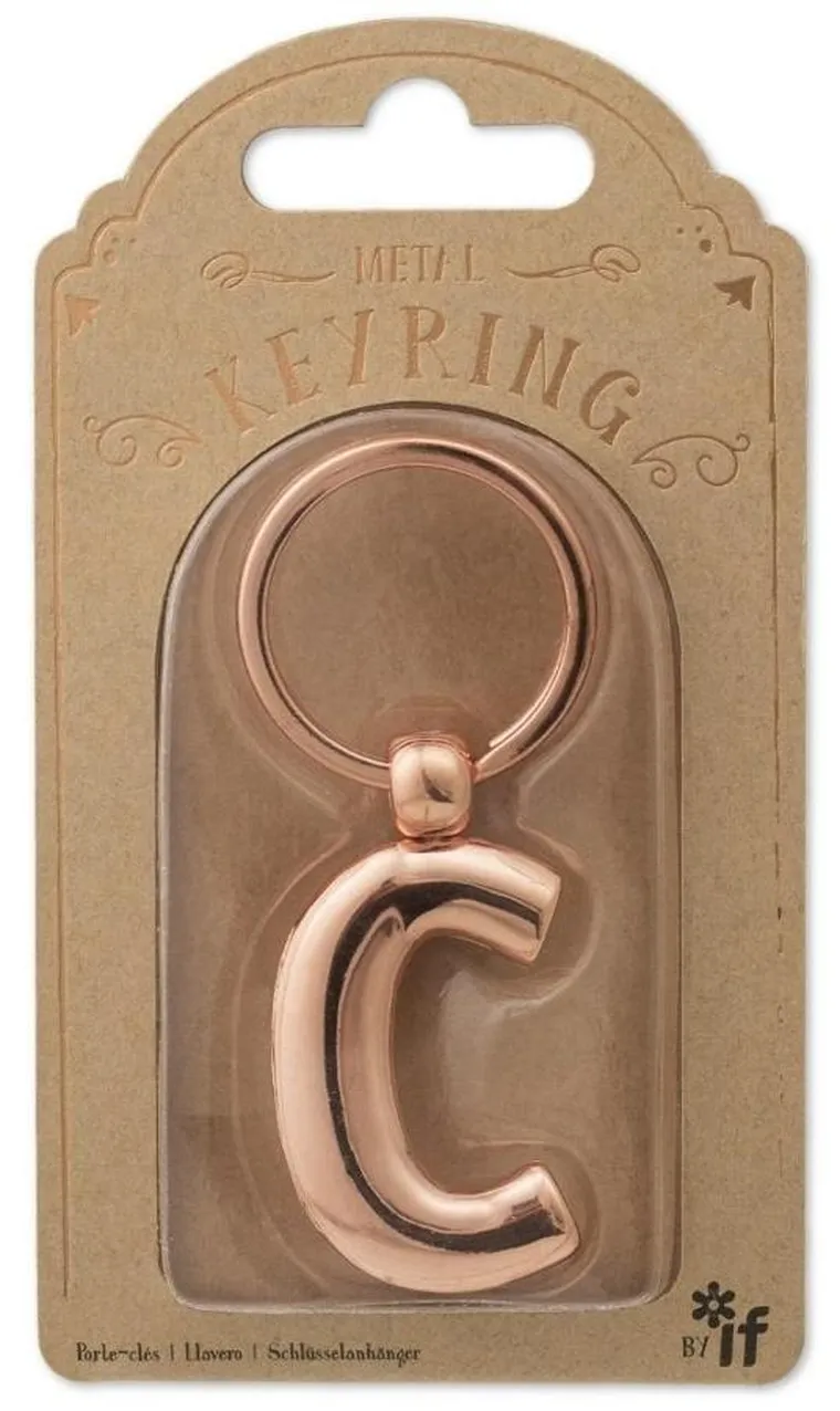 If, metalowy brelok do kluczy, litera C Keyring
