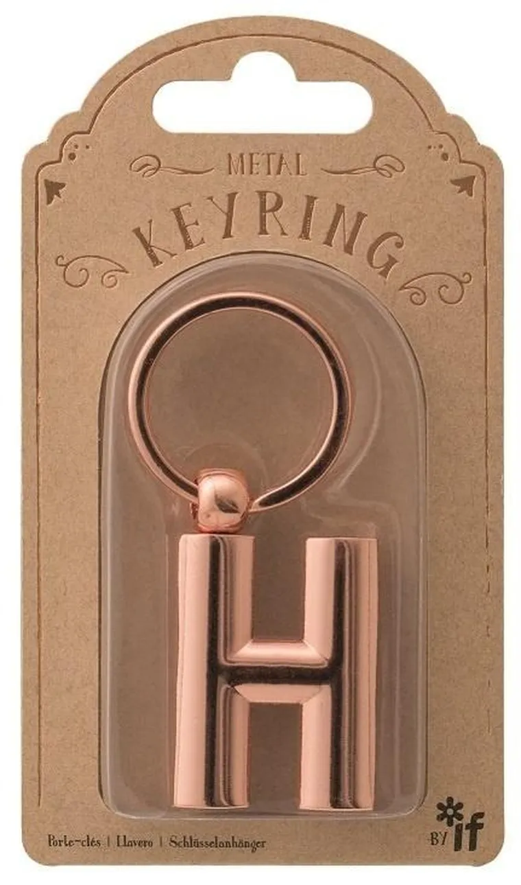 If, metalowy brelok do kluczy, litera H Keyring