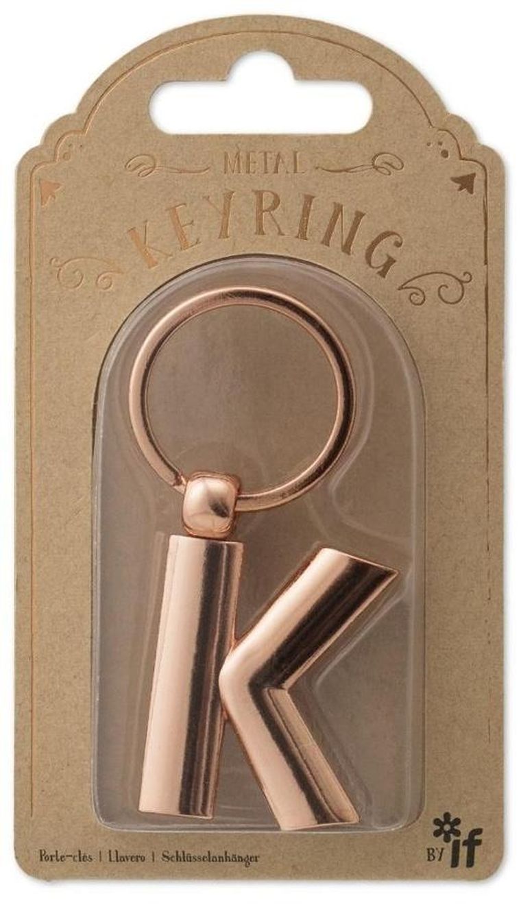 If, metalowy brelok do kluczy, litera K Keyring