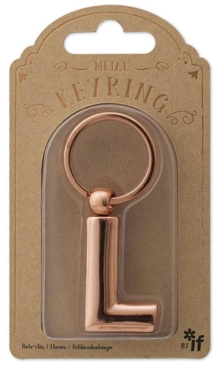 If, metalowy brelok do kluczy, litera L Keyring