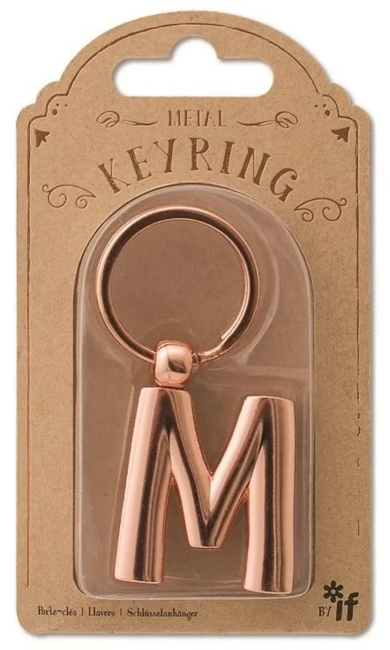 If, metalowy brelok do kluczy, litera M Keyring