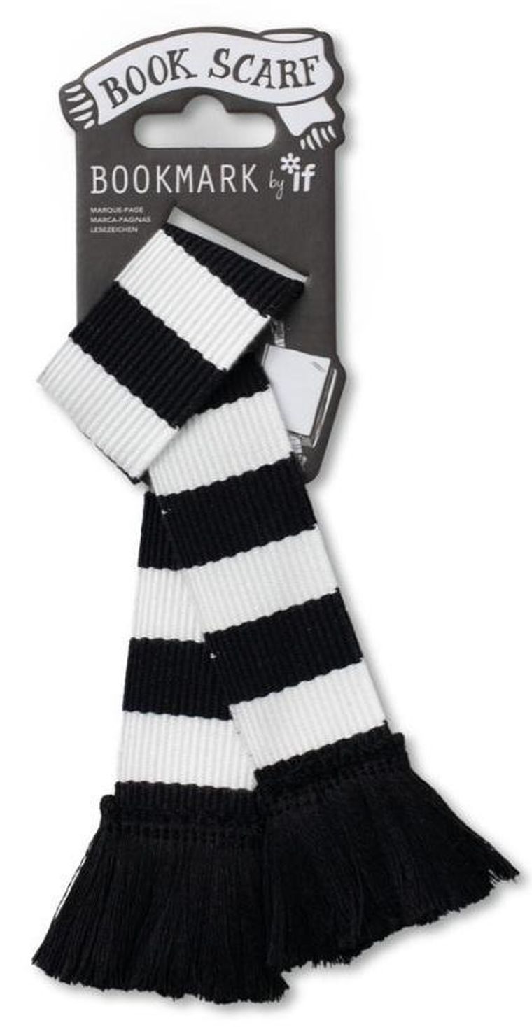 If, zakładka szalik, czarny, biały