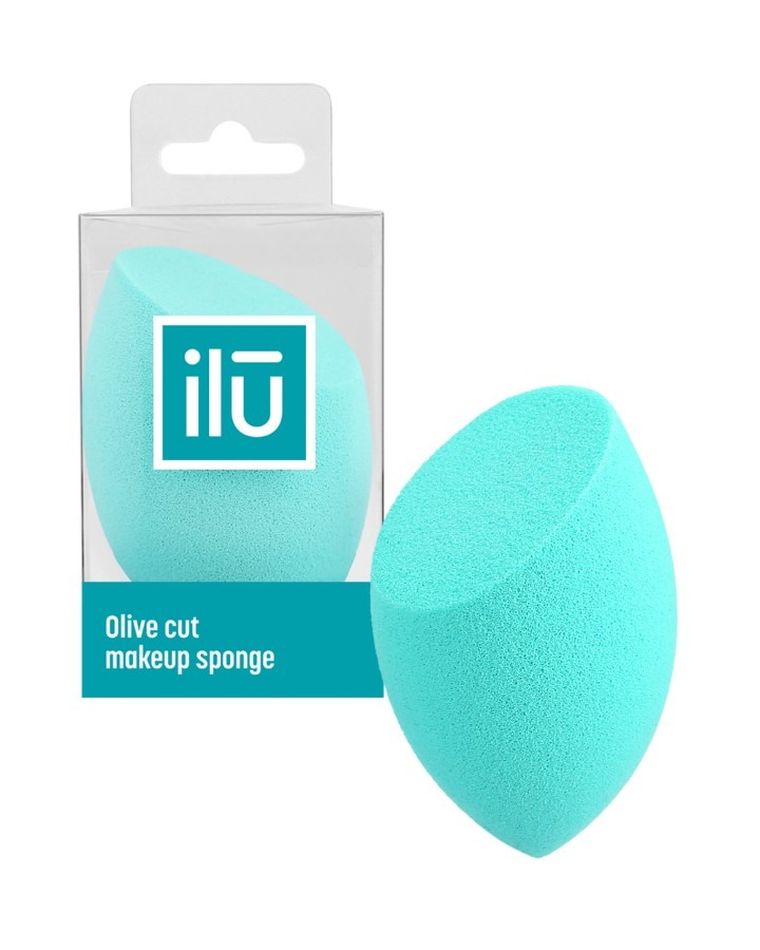 ilū, Olive cut, gąbka do makijażu, turkusowa