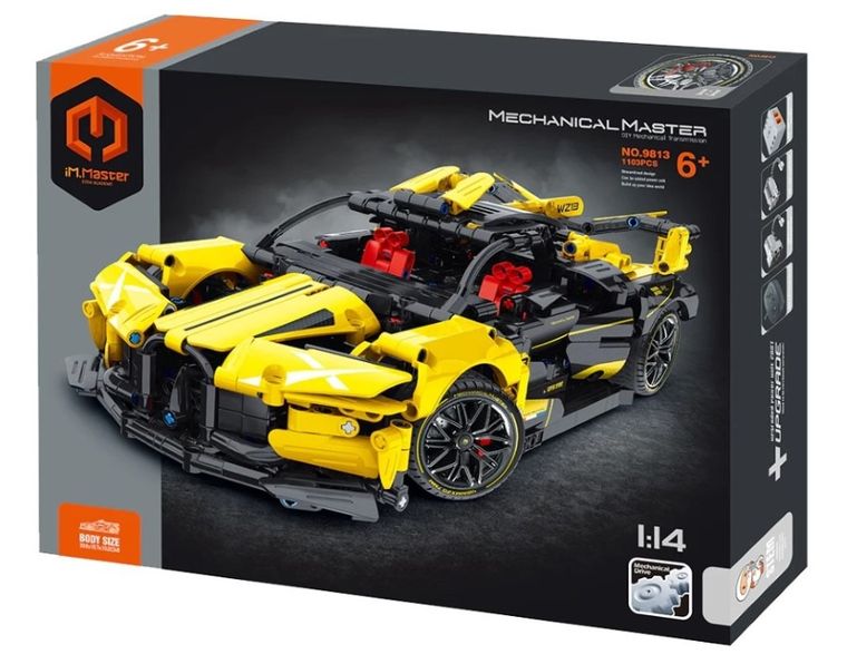 iM.Master, auto żółte, model, 1:14, klocki, 1103 elementy