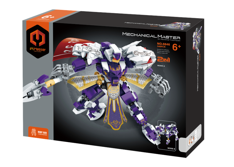 iM.Master, robot tygrys fioletowy 2w1, klocki, 340 elementów