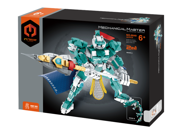 iM.Master, robot/smok niebieski 2w1, klocki, 357 elementów