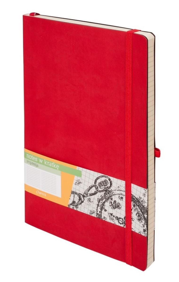 Impresja, notes B5, w kratkę, czerwona, 1 szt.