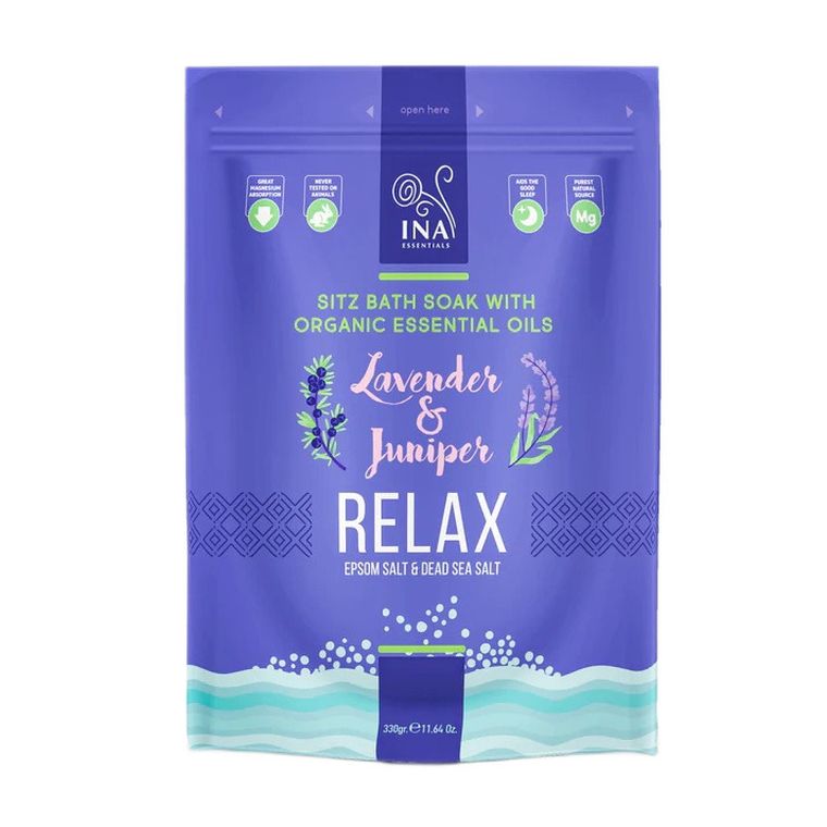 Ina Essentials, Relax, sól do kąpieli z lawendą i jałowcem, 330g