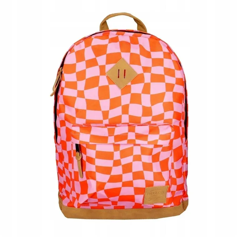 Incood, Paul&Co, plecak szkolny, 2-komorowy, szachownica, fioletowo-czerwona