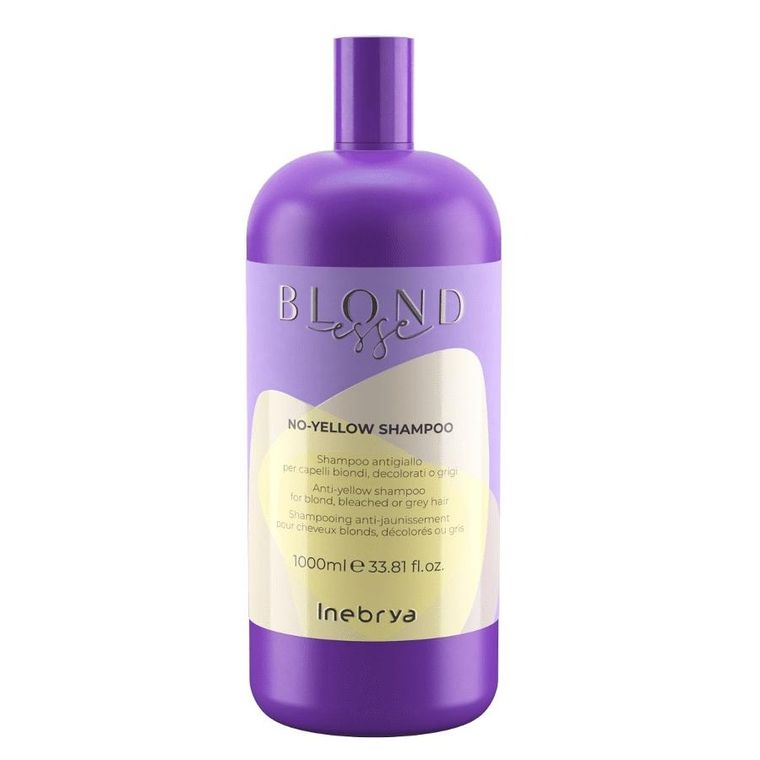 Inebrya, Blondesse No-Yellow Shampoo, szampon do włosów blond rozjaśnianych i siwych, 1000 ml