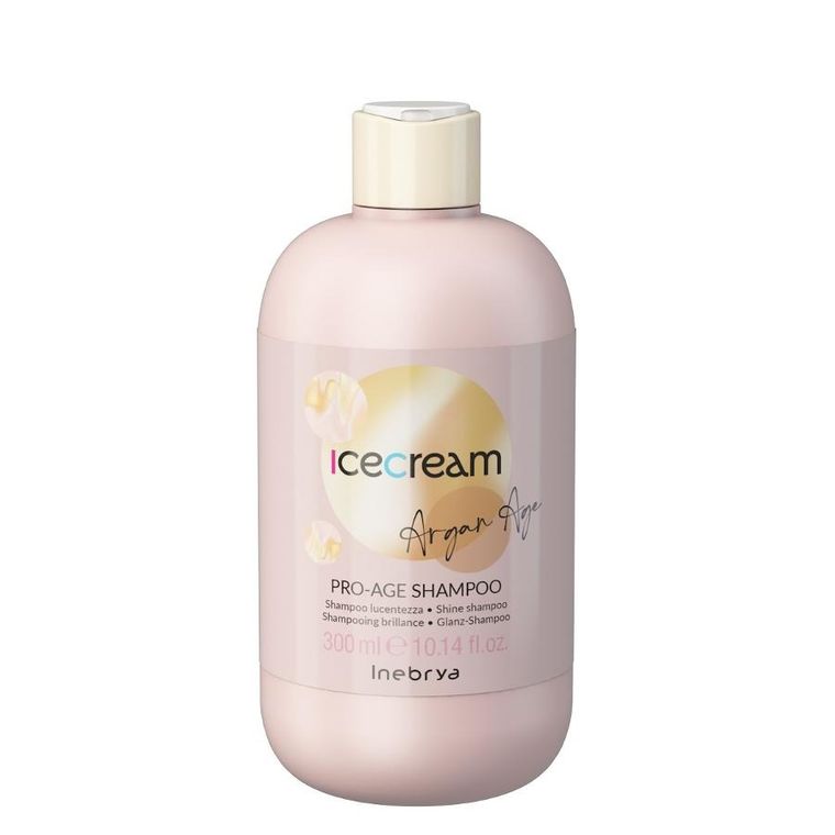 Inebrya, Ice Cream Argan Age, nabłyszczający szampon z olejkiem arganowym, 300 ml