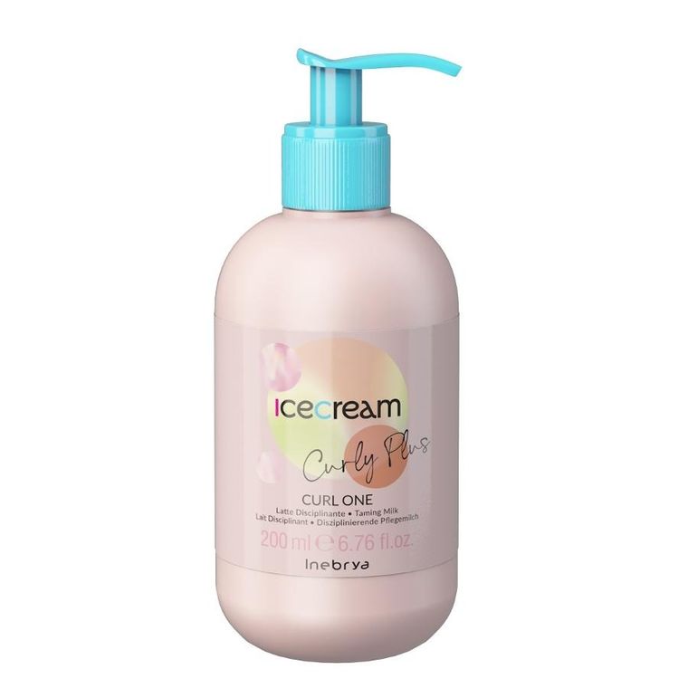 Inebrya, Ice Cream Curly Plus, dyscyplinujące mleczko do włosów kręconych i falowanych, 200 ml