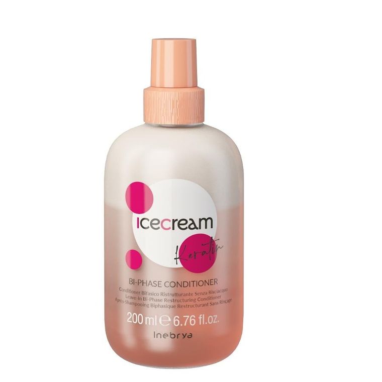 Inebrya, Ice Cream Keratin, restrukturyzująca odżywka dwufazowa bez spłukiwania, 200 ml