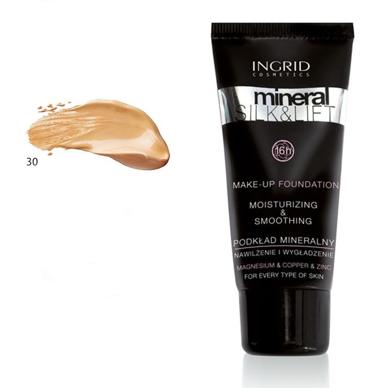 Ingrid, Mineral Silk&Lift, fluid nr 031 złocisty beż, 30 ml