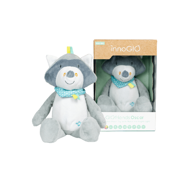 InnoGIO, GIOfriends, Oscar, szumiąca przytulanka z pozytywką i lampką nocną