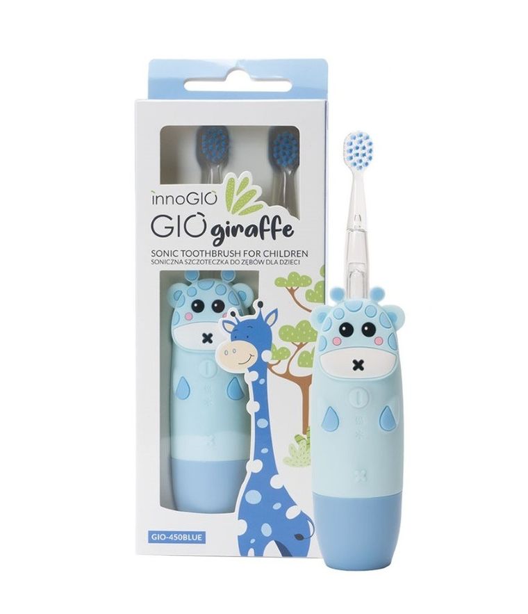 InnoGIO, GIOgiraffe, soniczna szczoteczka do zębów dla dzieci, niebieska