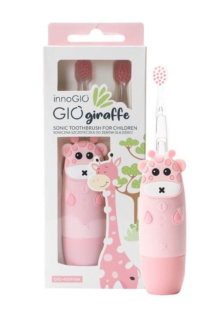 InnoGIO, GIOgiraffe, soniczna szczoteczka do zębów dla dzieci, różowa