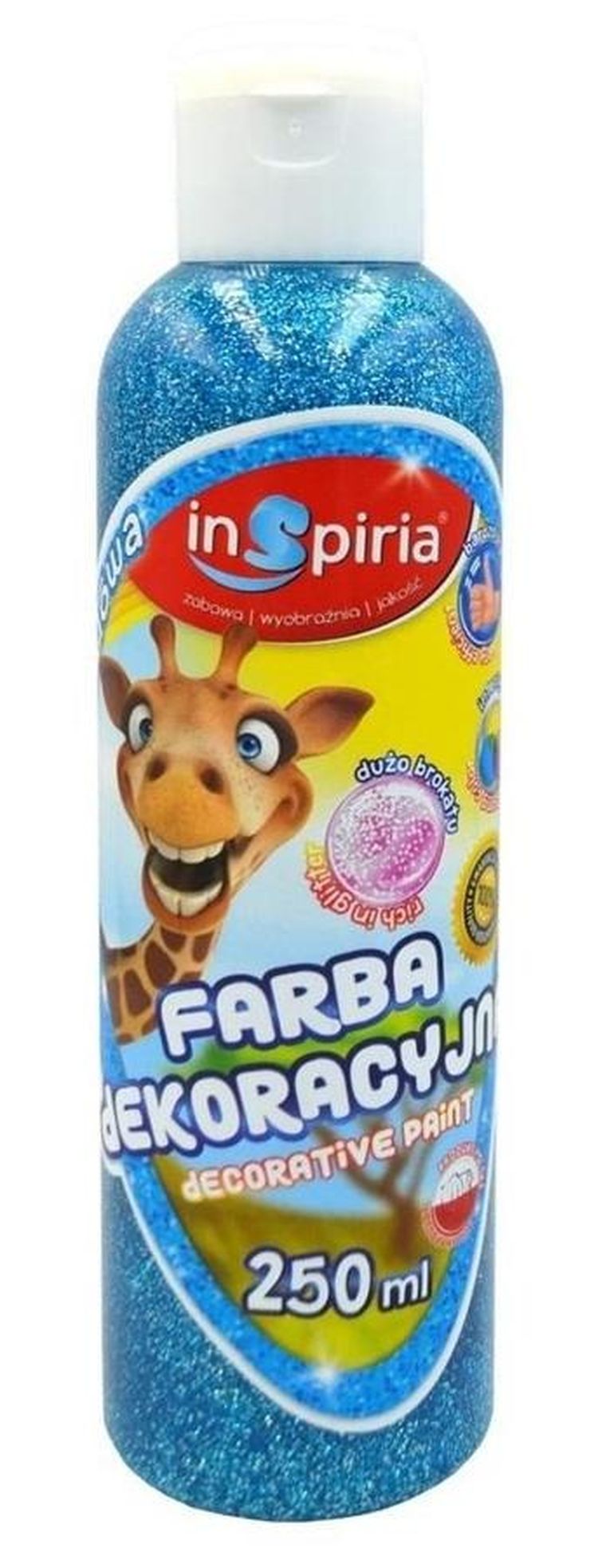 InSpiria, farba dekoracyjna, brokatowa, niebieska, 250 ml