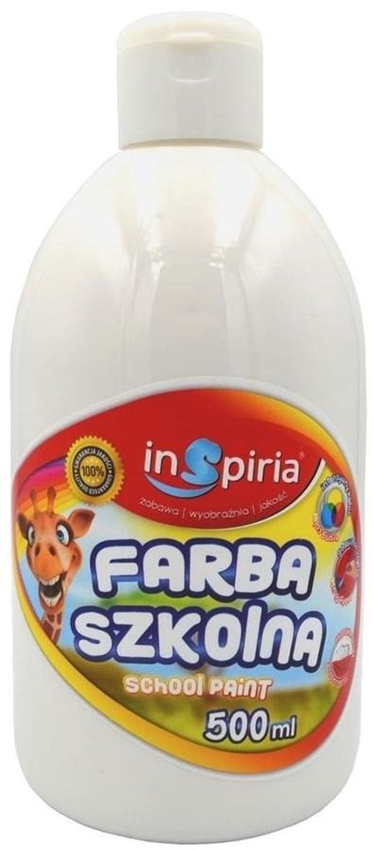 InSpiria, farba wodna szkolna, biała, 500 ml