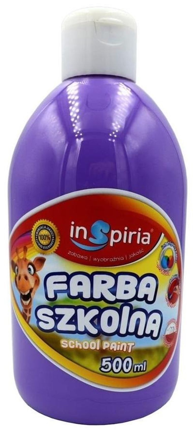 InSpiria, farba wodna szkolna, lawendowa, 500 ml