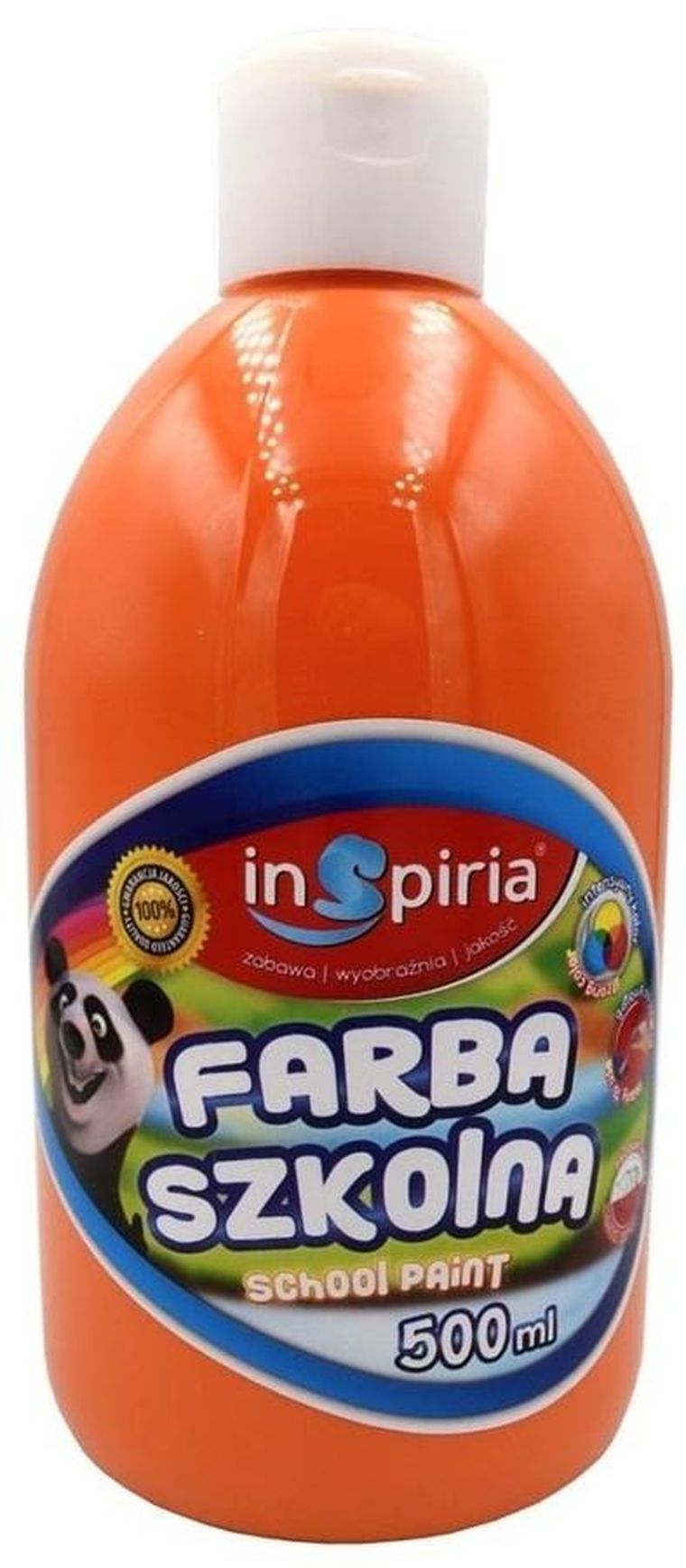 InSpiria, farba wodna szkolna, pomarańczowa, 500 ml
