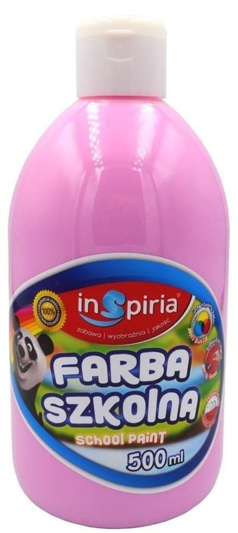 InSpiria, farba wodna szkolna, różowa, 500 ml