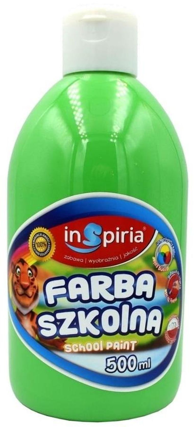 InSpiria, farba wodna szkolna, zielona, 500 ml