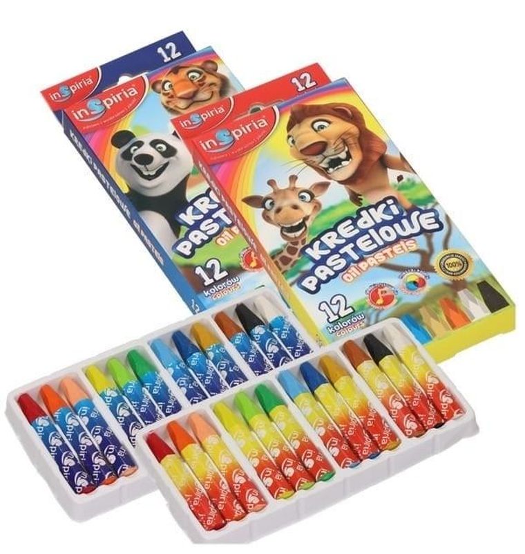 Inspiria, kredki pastelowe, 12 kolorów