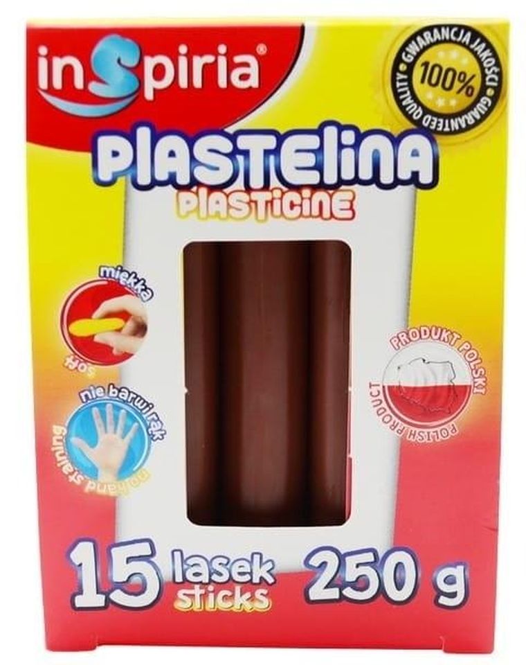 InSpiria, plastelina, brązowa, 15 lasek, 250g