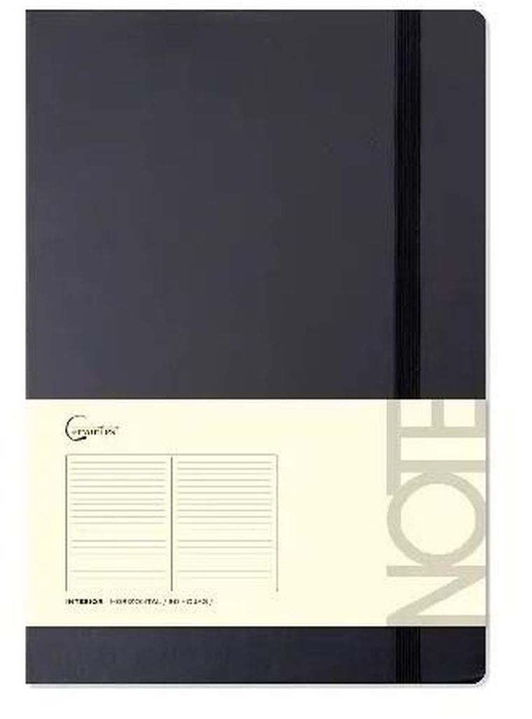 Instituto Cervantes, notatnik na gumkę, A5, 96 stron, czarny, 1 szt.