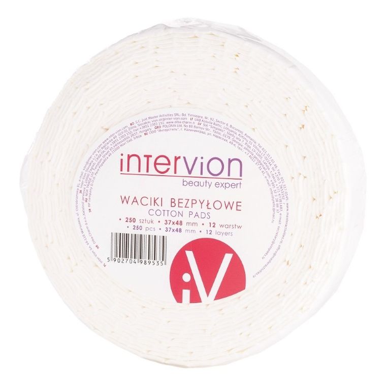 Inter Vion, Cotton Pads, waciki bezpyłowe, 250 szt.