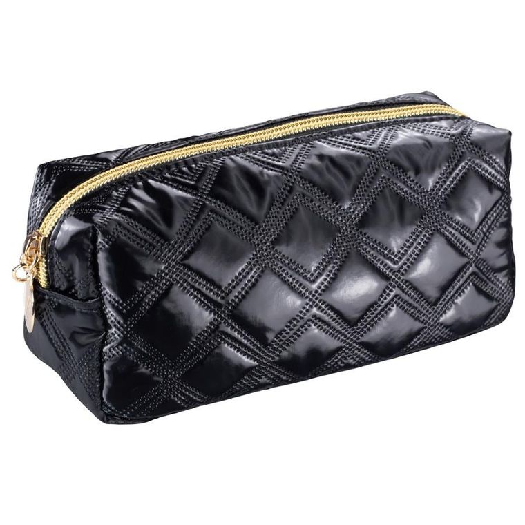 Inter Vion, Gold & Black, kosmetyczka pikowana, czarna