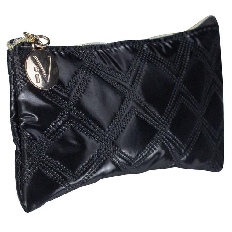 Inter Vion, Gold & Black, kosmetyczka pikowana mała, czarna