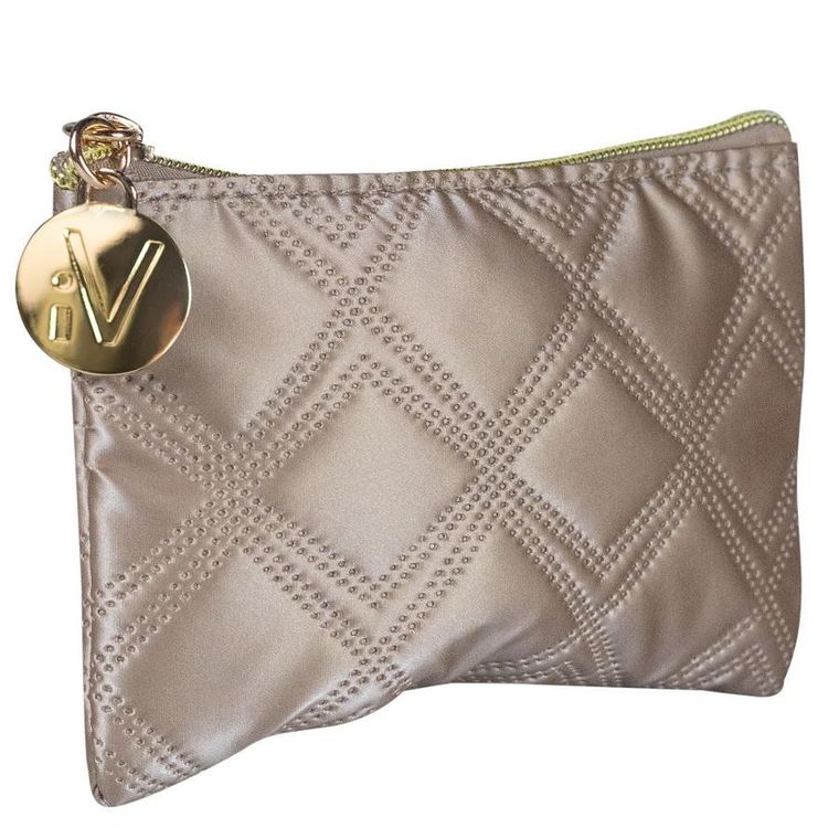 Inter Vion, Gold & Black, kosmetyczka pikowana mała, złota