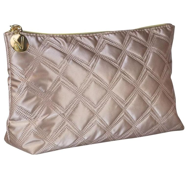 Inter Vion, Gold & Black, kosmetyczka pikowana z przegródką, złota