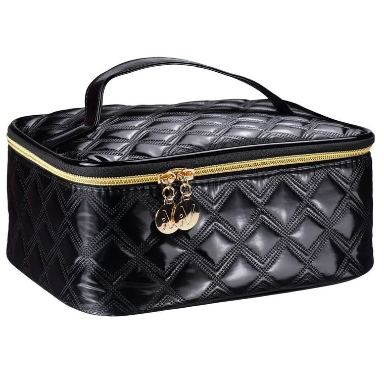 Inter Vion, Gold & Black, kuferek kosmetyczny duży, czarny