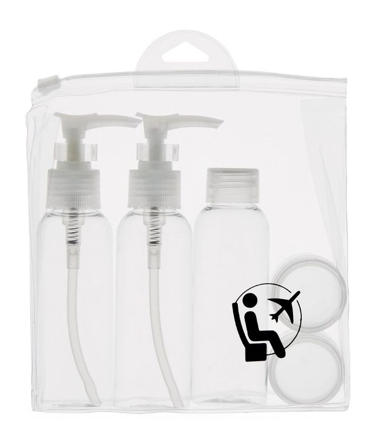 Inter Vion, zestaw podróżnych pojemników na kosmetyki, 5 szt.