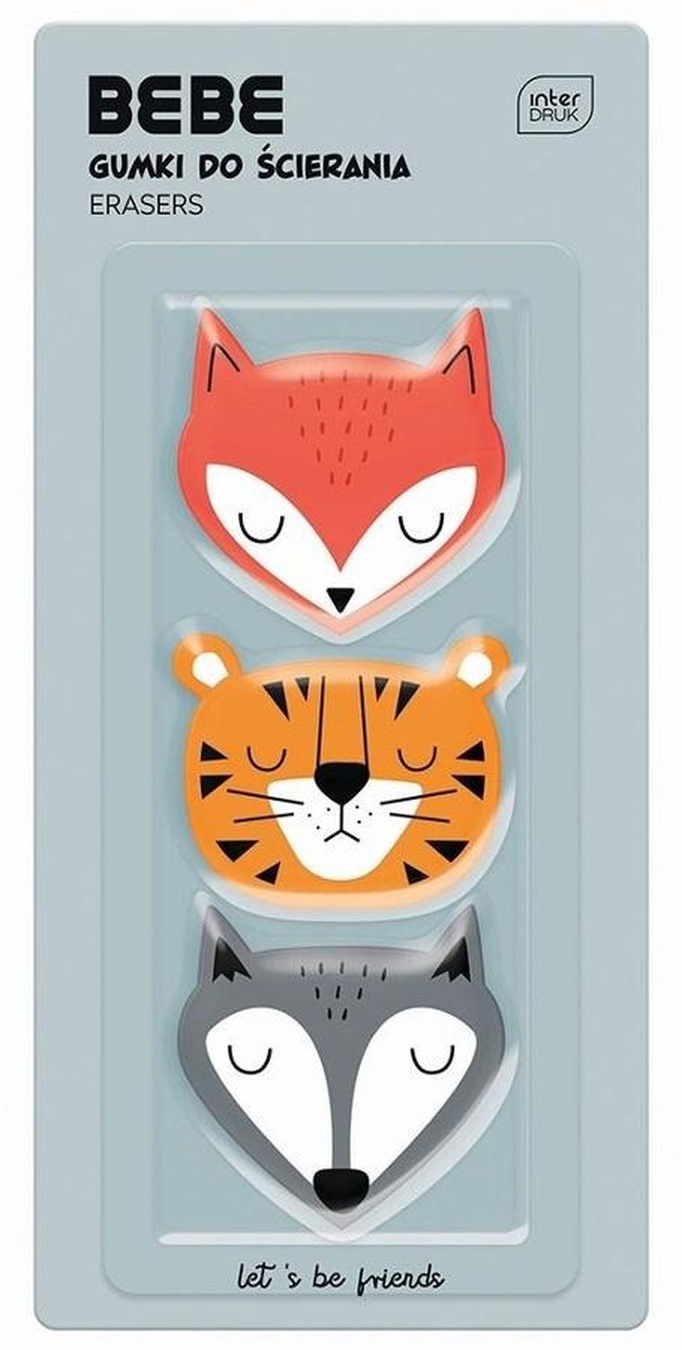 Interdruk, gumka do ścierania, BB Friends Boys, 3 szt.