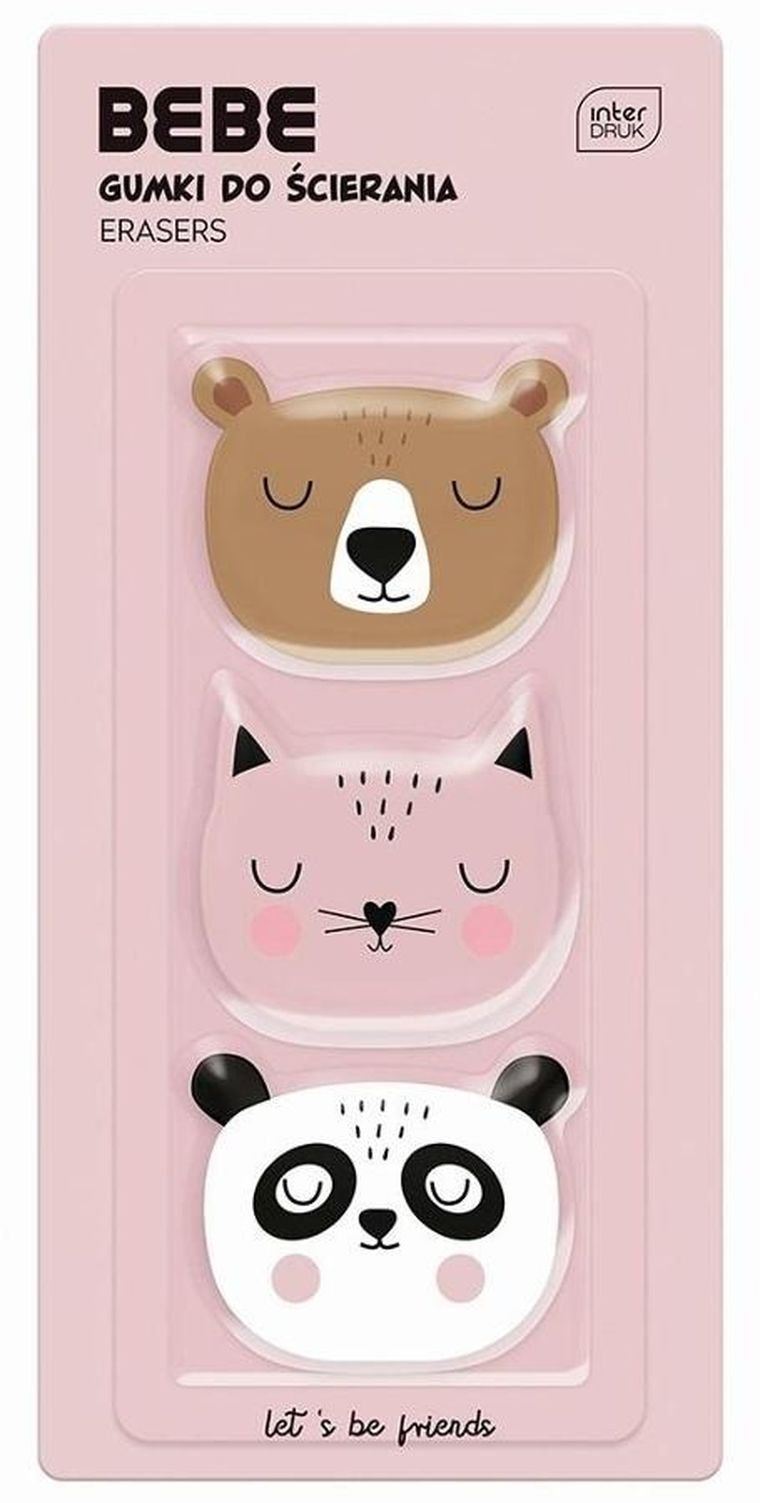 Interdruk, gumka do ścierania, BB Friends Girls, 3 szt.