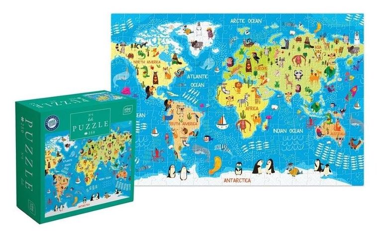Interdruk, Kids, World Map, puzzle, 250 elementów