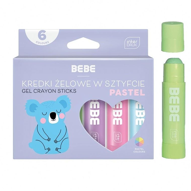 Interdruk, kredki żelowe, 6 kolorów