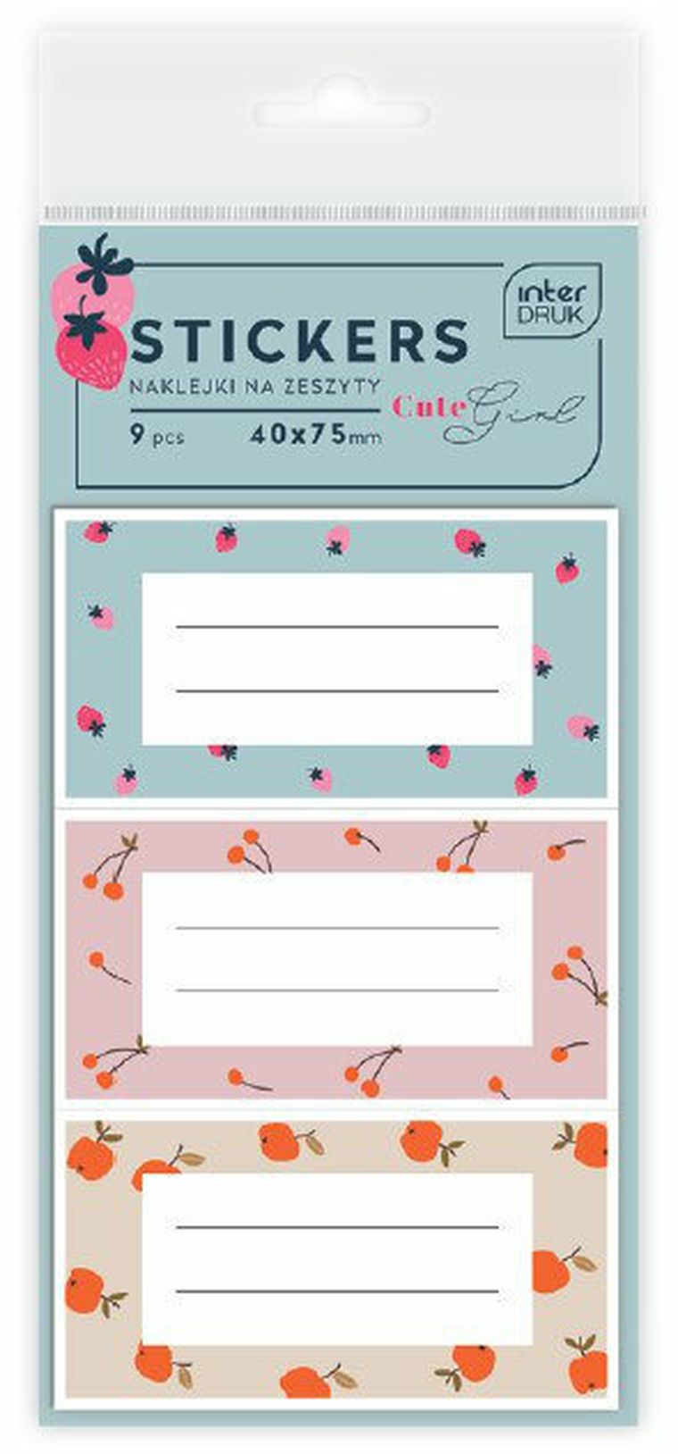 Interdruk, naklejki na zeszyty, Cute Girl