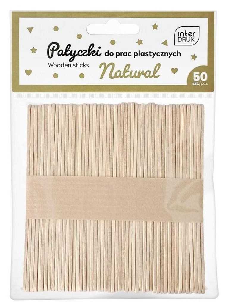 Interdruk, naturalne patyczki do prac plastycznych, 50 szt.