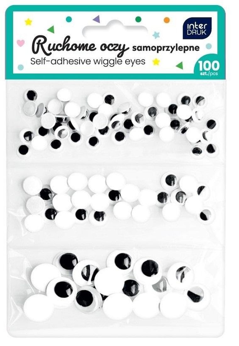 Interdruk, oczy samoprzylepne, 100 szt.